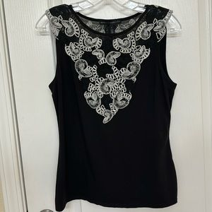 NWOT Embroidered Sleeveless Pullover Top